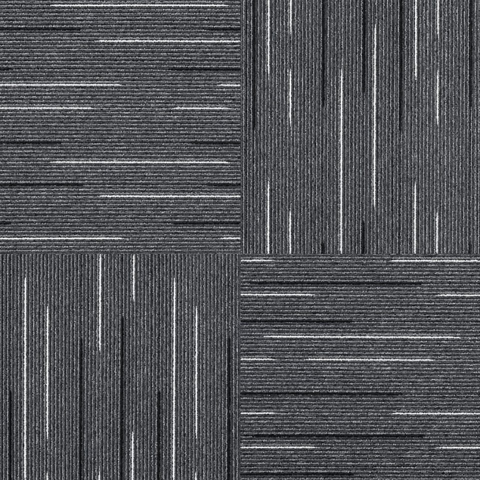 Storm Stripe — Fırtına Gri Çizgili Karo Halı